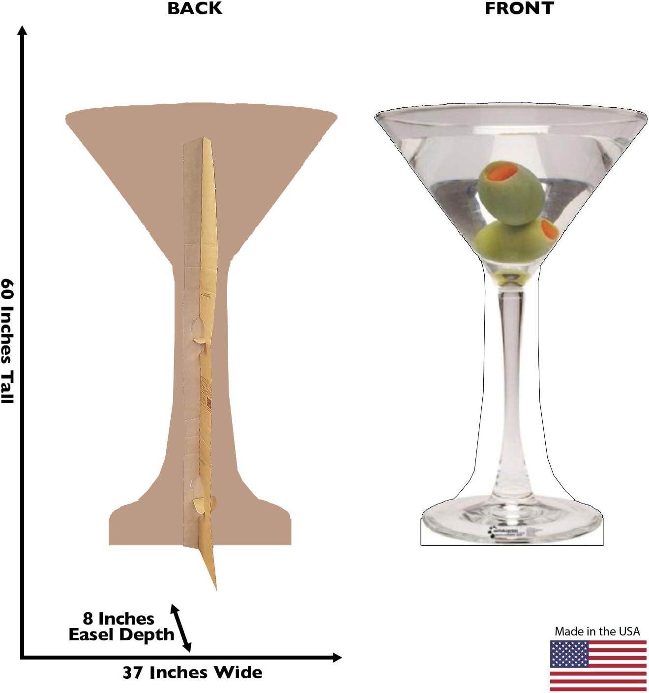 Life-Size Martini Glass Cardboard Standup with Olives