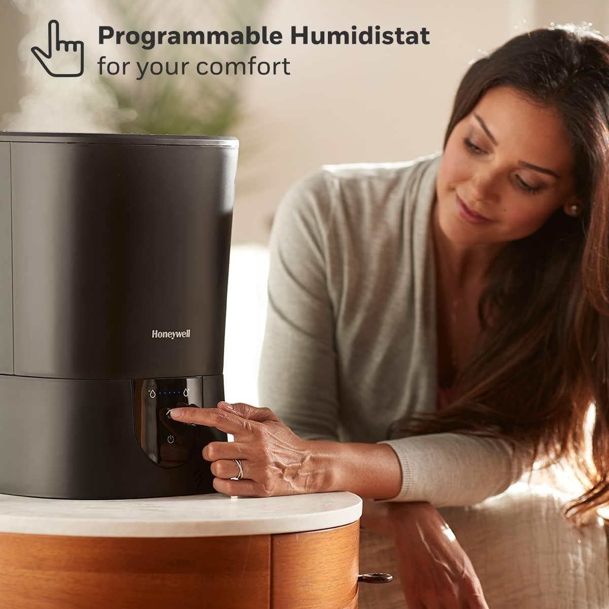 BEACHWATER POOL & SPA, LLC Easy-To-Care Filter Free Warm Mist Humidifier, Medium Rooms, 1.5 Gallon Tank – Humidistat For Bedroom, Home Or Office