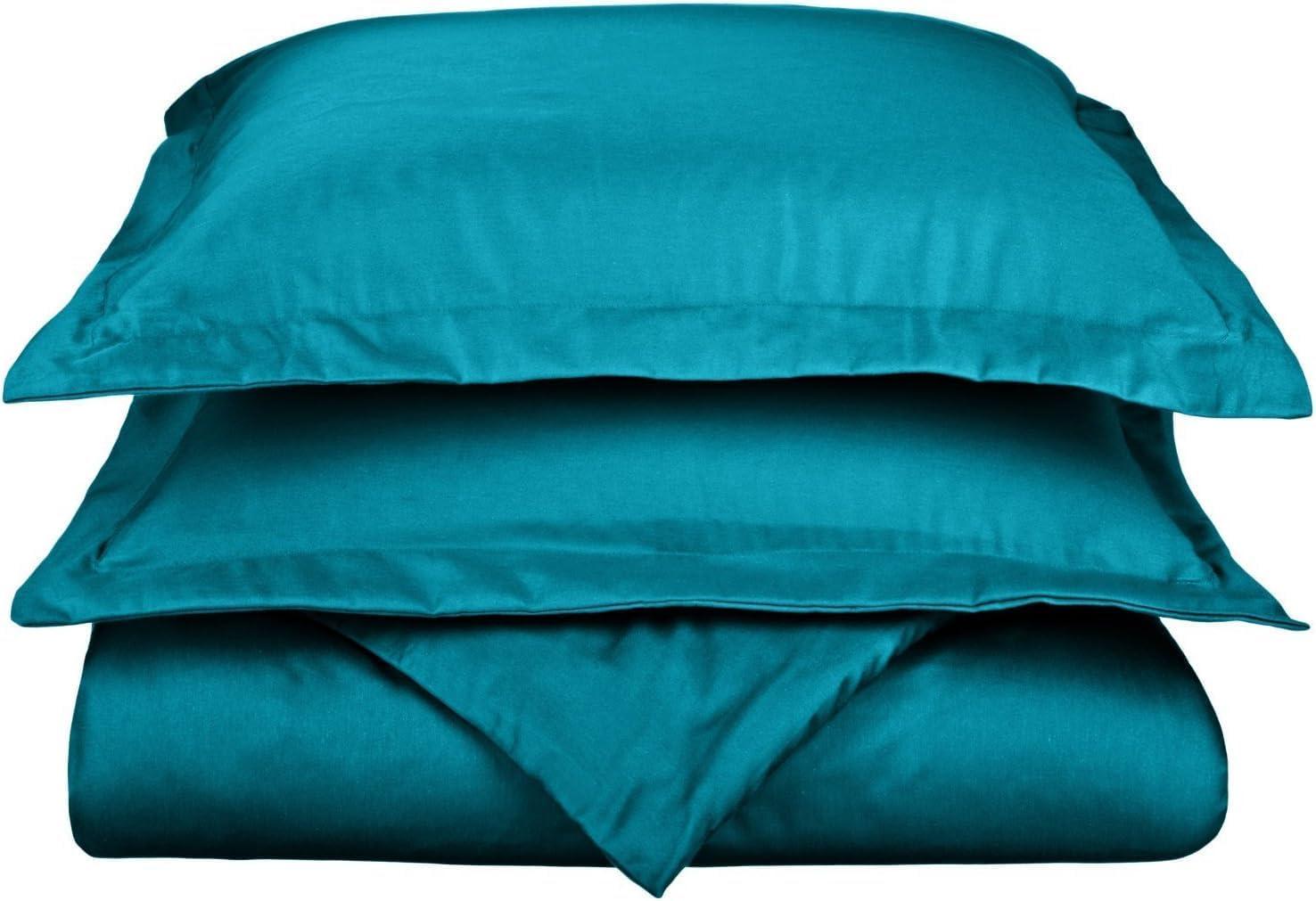 Teal Egyptian Cotton 3-Piece Full Duvet Cover Set