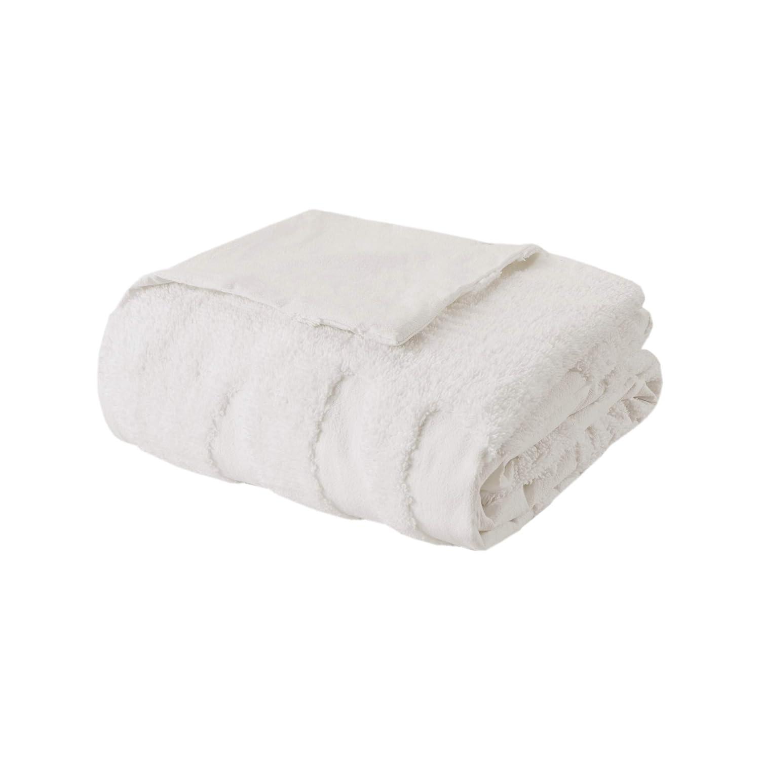Madison Park Bahari Tufted Cotton Chenille Palm Duvet Cover Set