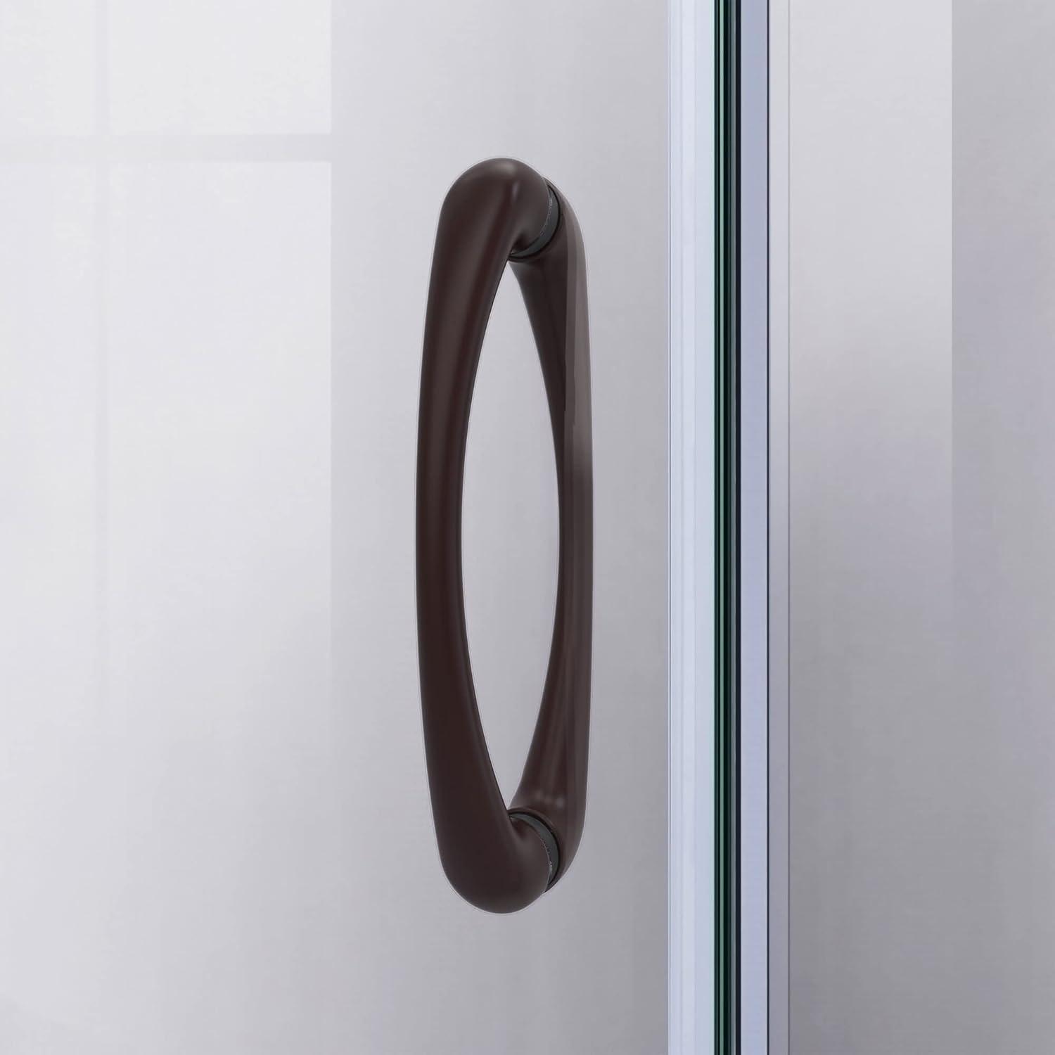 DreamLine Prime 33" W x 33" D x 74.75" H Semi-Frameless Sliding Shower Enclosure with Base Included DL-6701-06FR