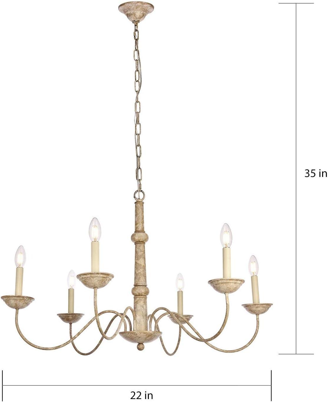 Merritt Weathered Dove 6-Light Traditional Candle Chandelier