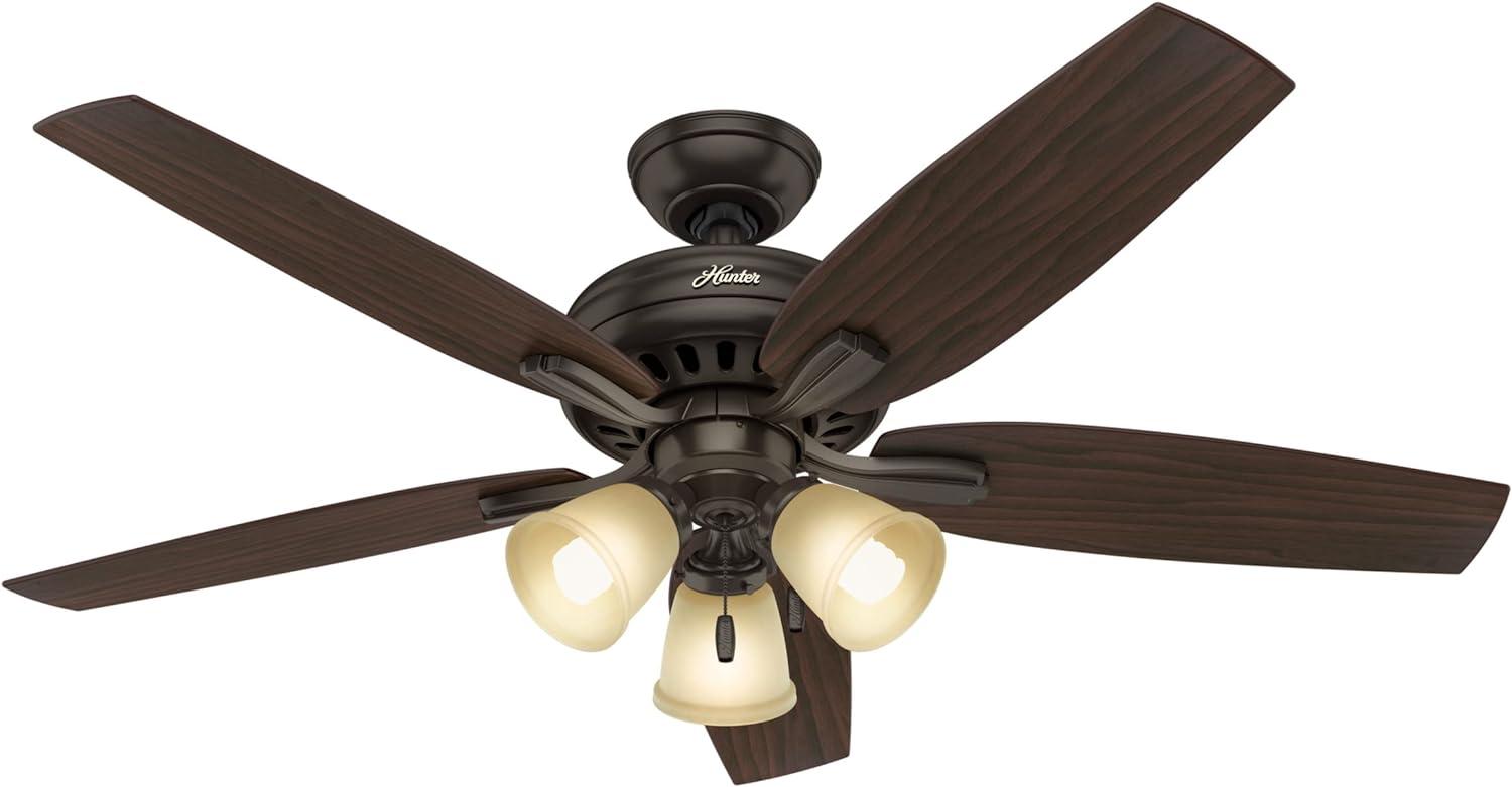 52" Newsome 5 - Blade Standard Ceiling Fan with Pull Chain and Light Kit Included