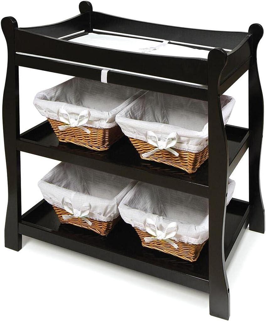 Badger Basket Sleigh Style Changing Table - Black