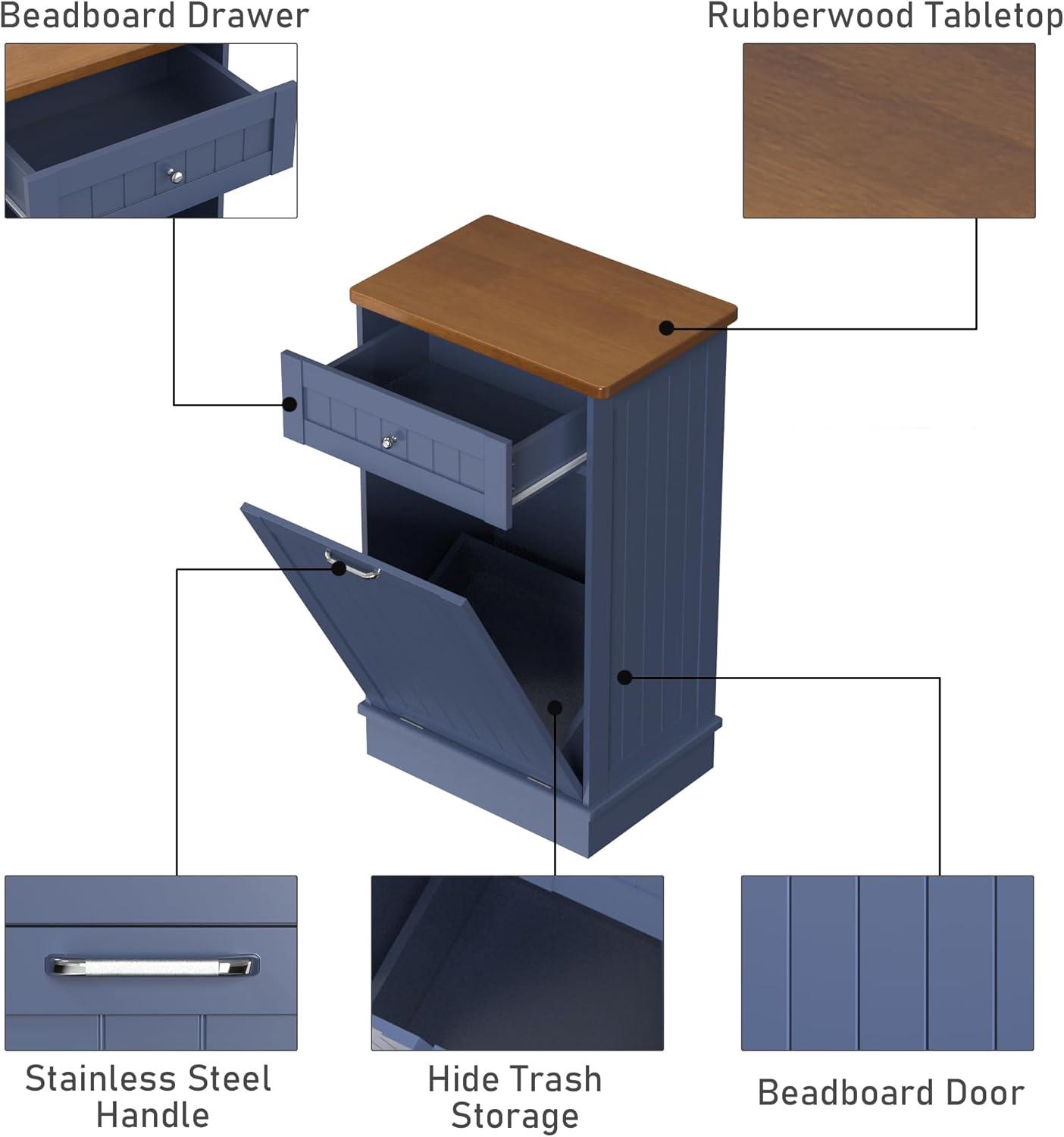 Havant Tilt Out Trash Cabinet 10 Gallon Wooden Free Standing (Not include trash can)