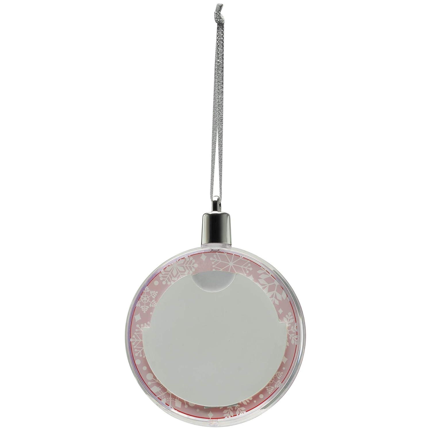 Fine Photo Gifts Red Border Round Snow Globe 2.25" Photo Ornament