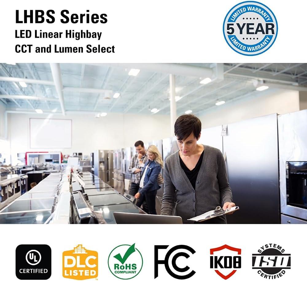 Metalux 14.17-in x 10.23-in 1 -Light 23984 -Lumen Adjustable Lumens 5000-K Switchable white LED High Bay Light