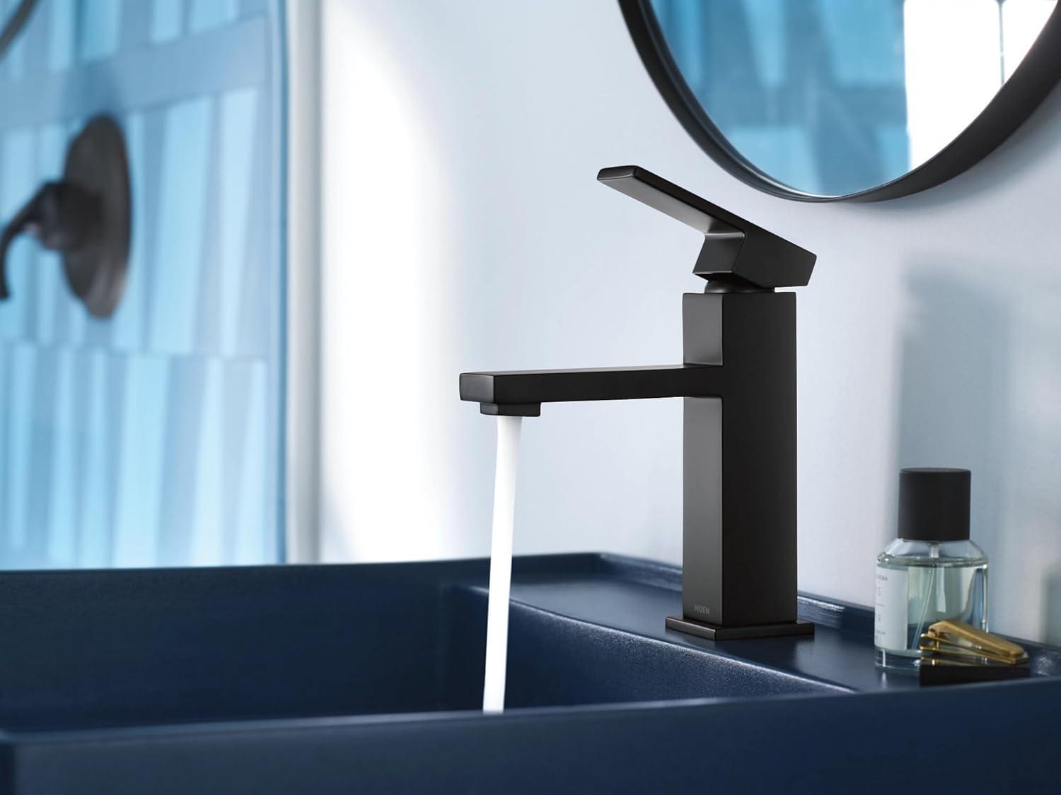 Bathroom Sink Faucet One Hole Single Handle Faucets, 1/2", Matte Black