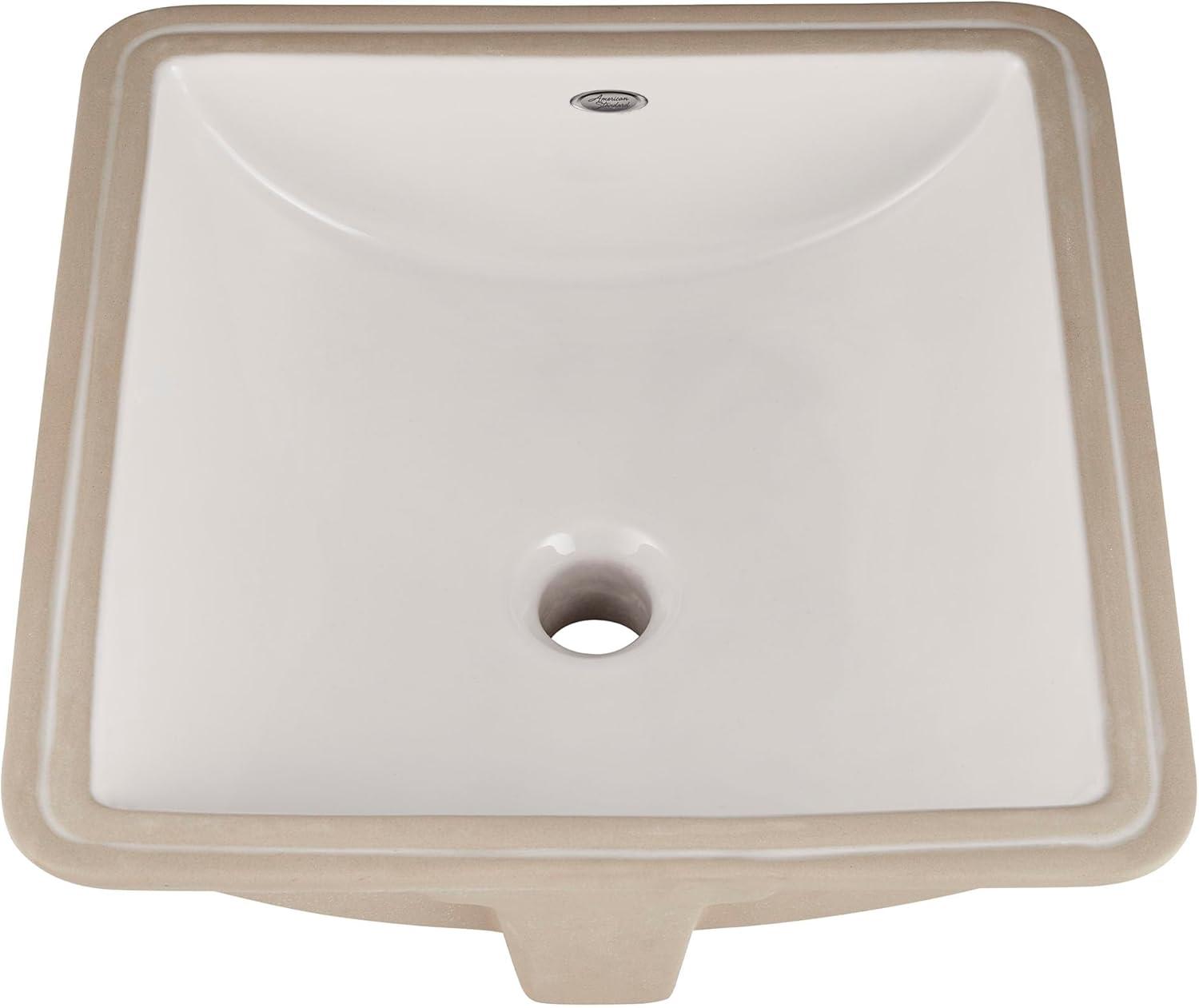 American Standard Studio 16'' Vitreous China Square Bathroom Sink with Overflow