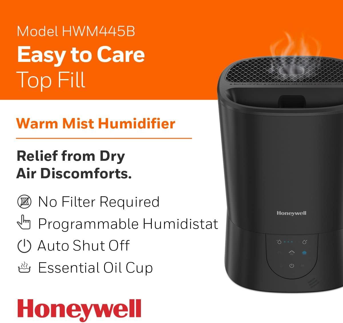 BEACHWATER POOL & SPA, LLC Easy-To-Care Filter Free Warm Mist Humidifier, Medium Rooms, 1.5 Gallon Tank – Humidistat For Bedroom, Home Or Office