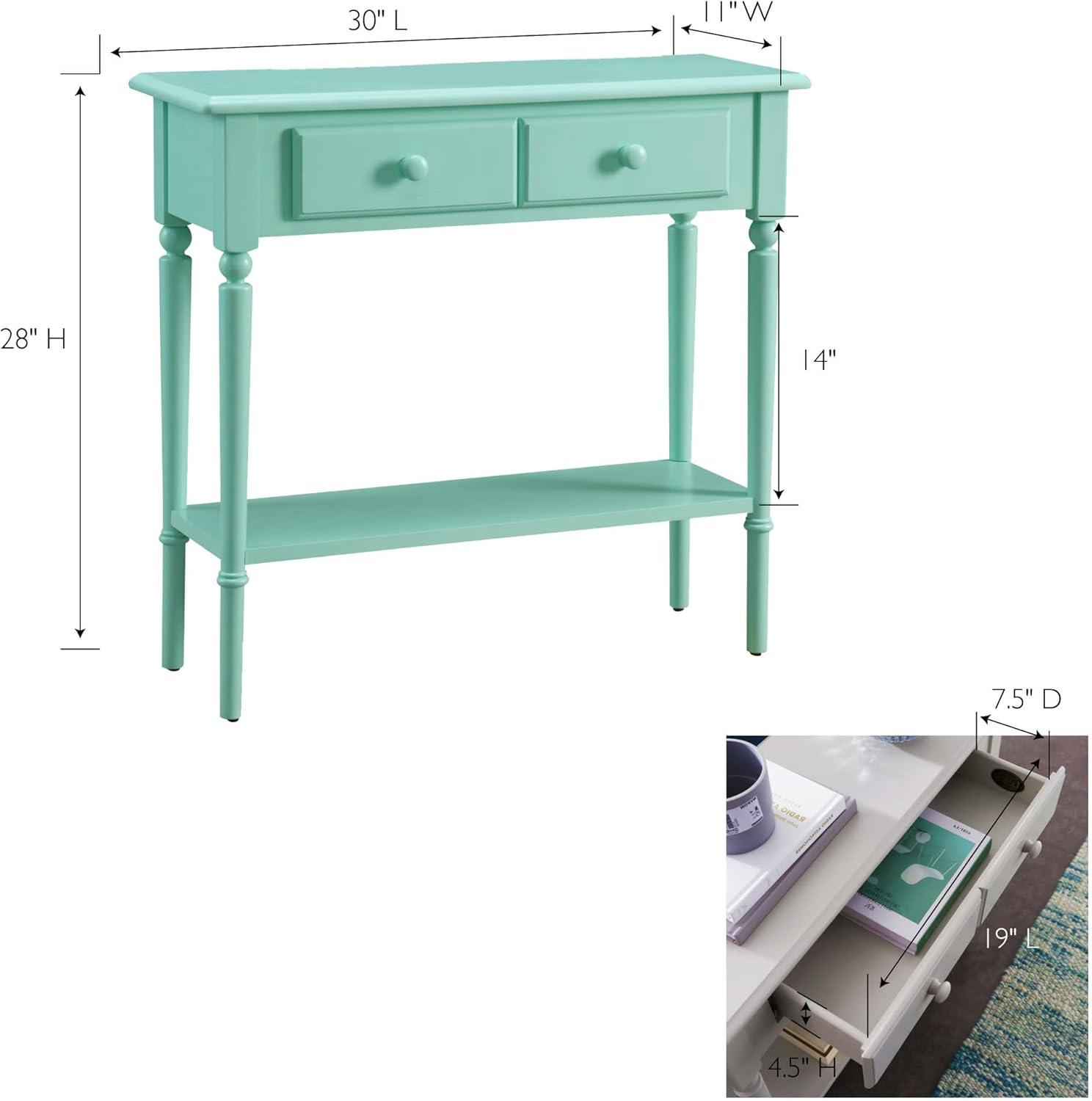 Kiwi Green Wood and Metal Console Table with Storage