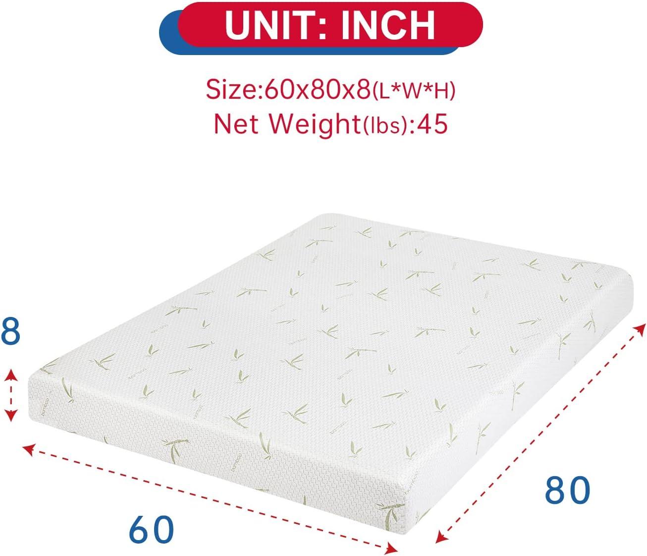 Queen 8-Inch Gel Memory Foam Mattress with Diamond Knitted Cover