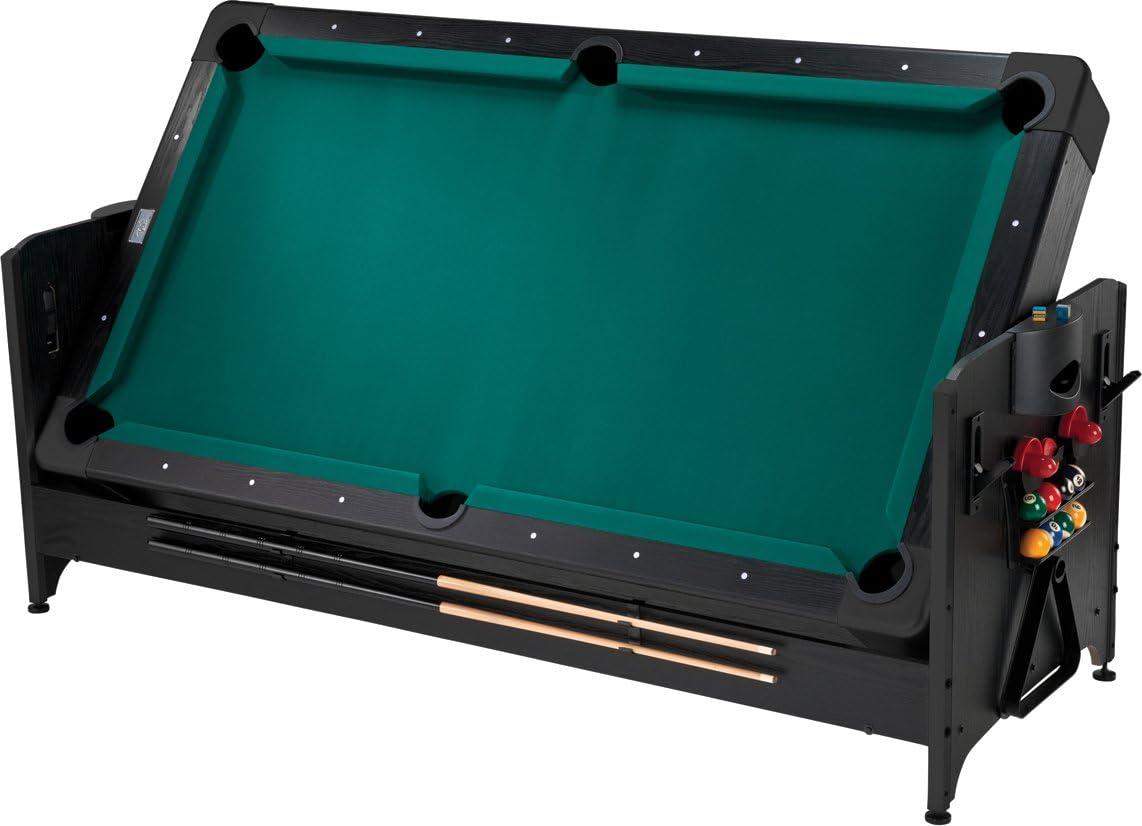 7-Foot Black 2-in-1 Air Hockey and Pool Table