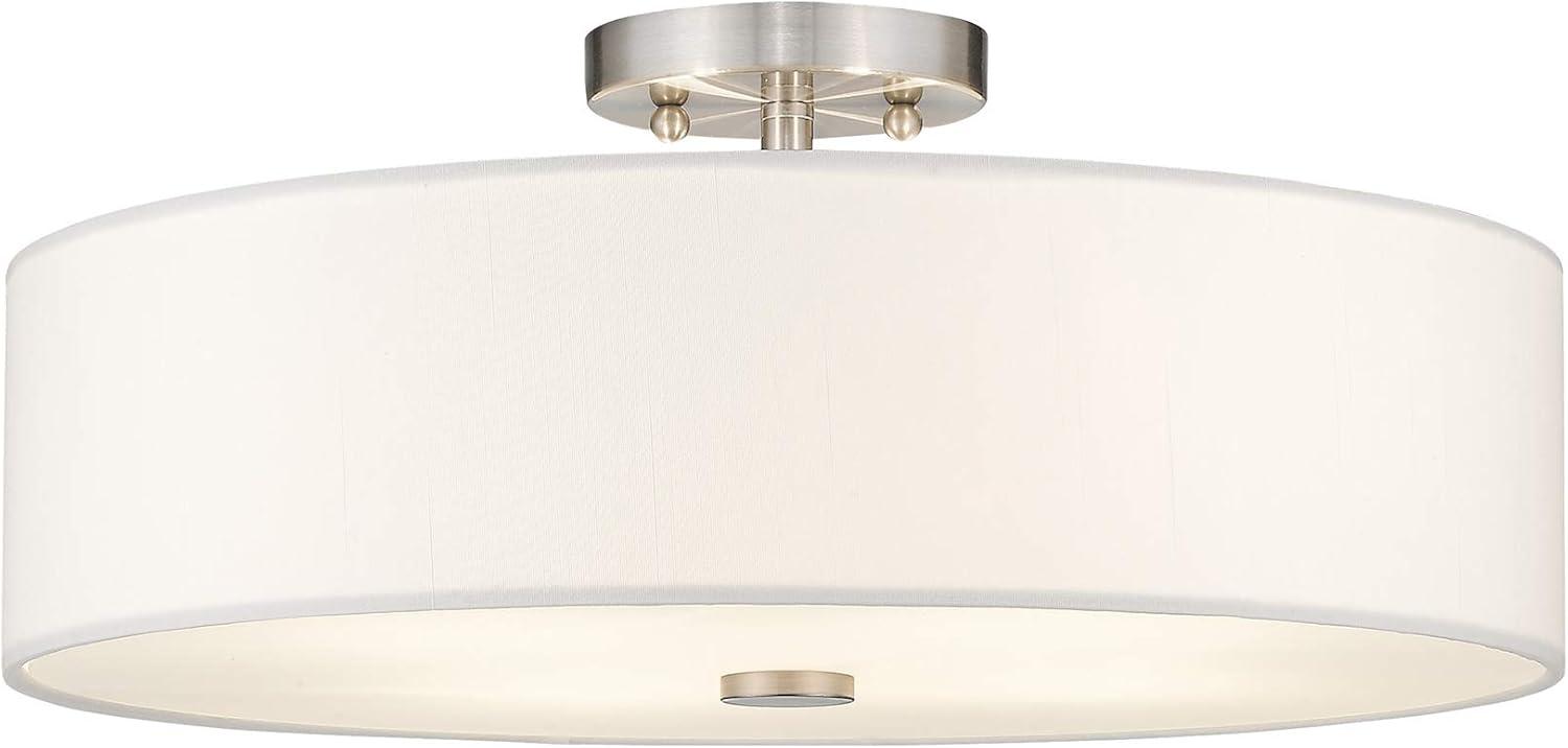 Livex Lighting Meridian 4 - Light Semi-Flush Mount in  Brushed Nickel