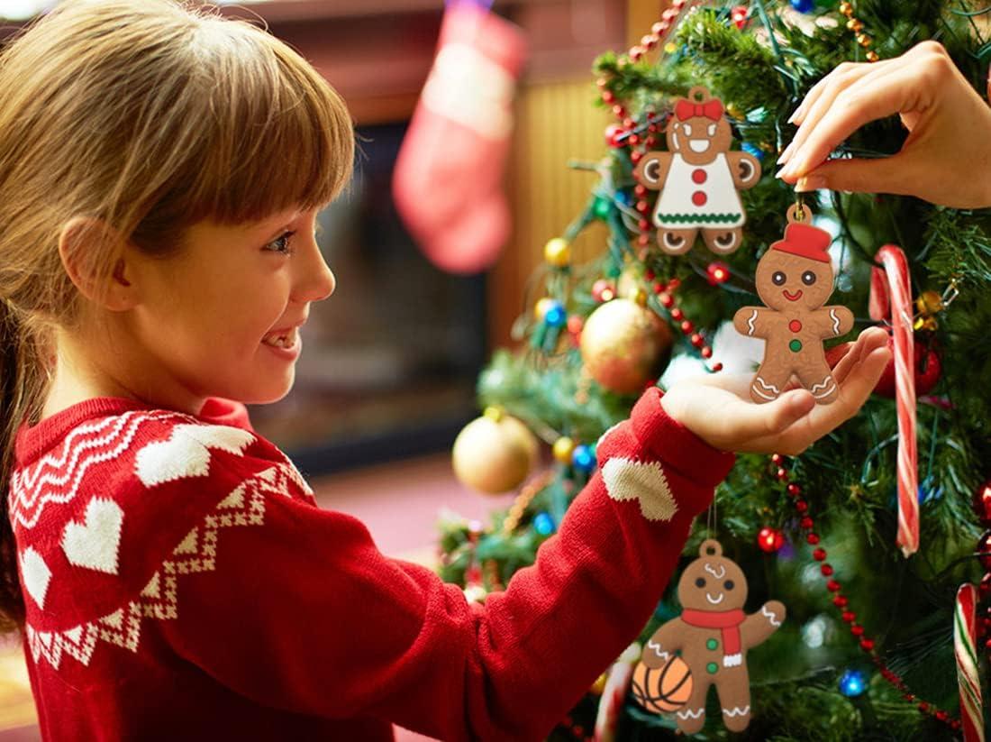 Multicolor PVC Gingerbread Man Christmas Tree Ornaments Set