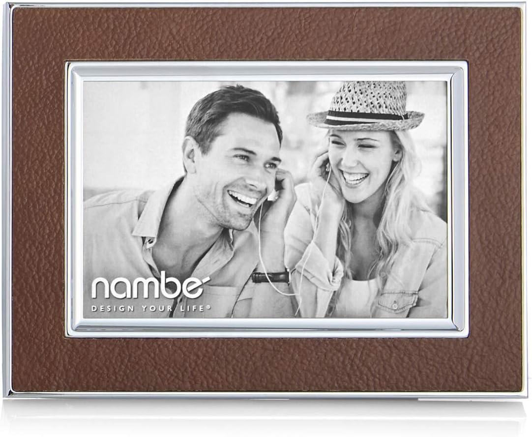 Classic Novara 4x6 Silver and Brown Leather Tabletop Frame