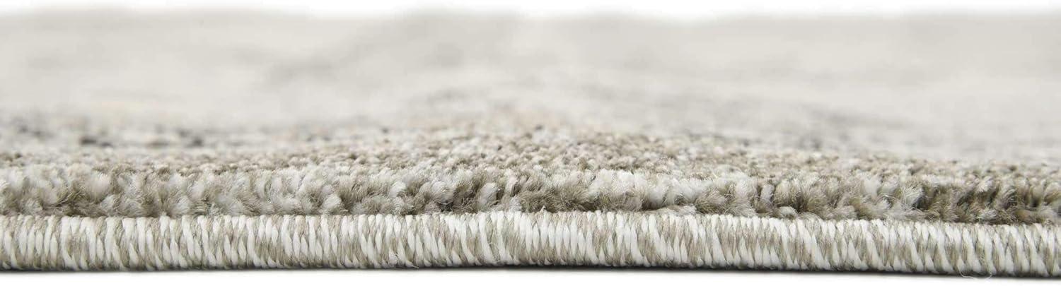 Unique Loom Vintage La Jolla 8 x 8 (ft) Loomed Polypropylene Gray/Silver Square Indoor Border Vintage Area rug