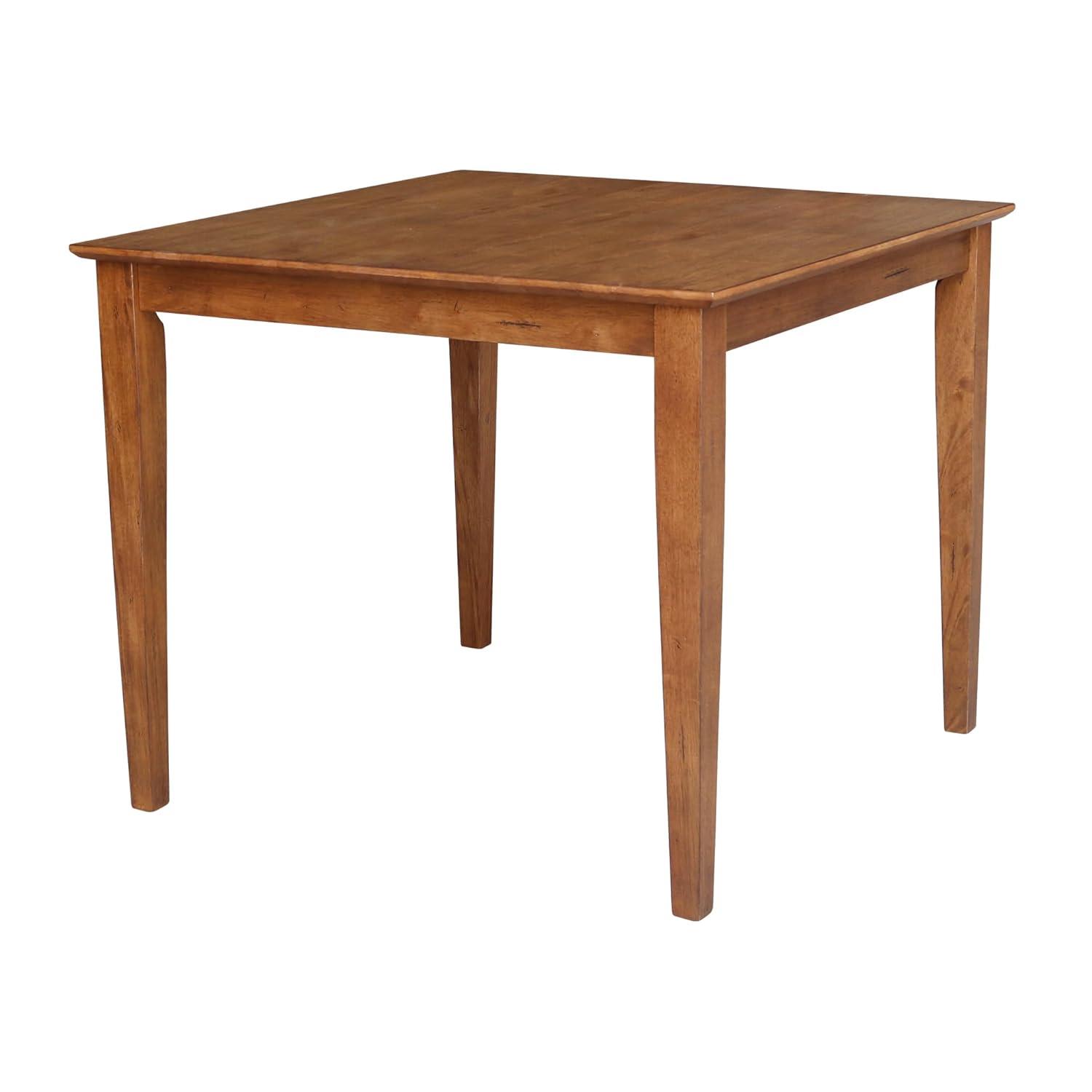 36"x36" Solid Wood Dining Table with Shaker Styled Legs Distressed Oak - International Concepts: Rubberwood, 4-Seater, Traditional Style