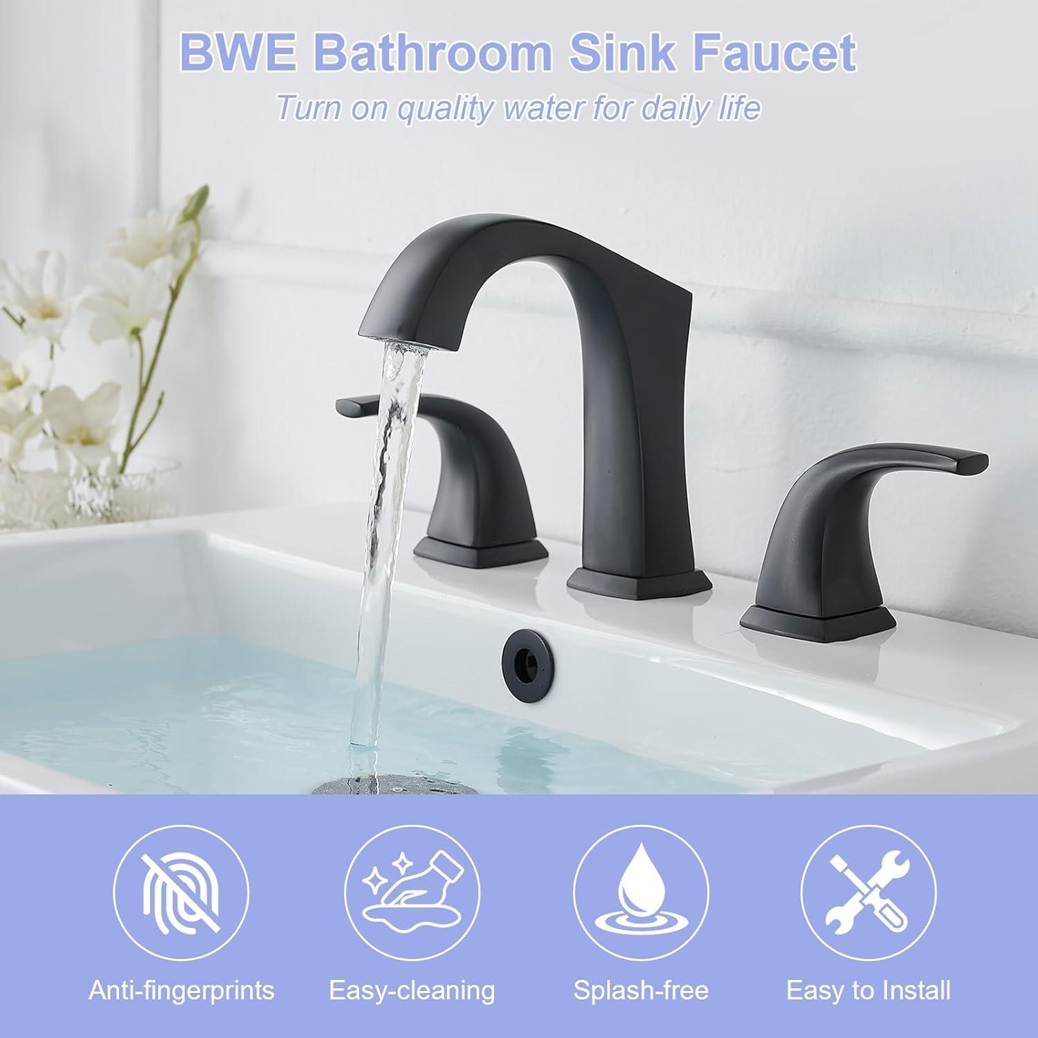 Widespread 2-handle Bathroom Faucet with Drain Assembly