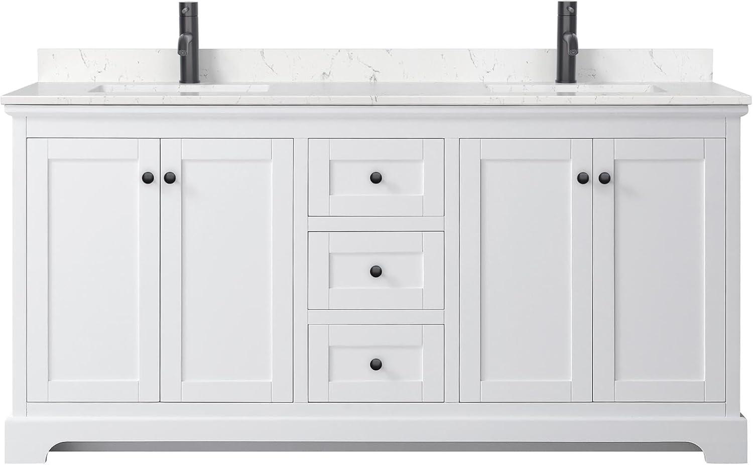 Avery 72'' Double Bathroom Vanity with Marble Top