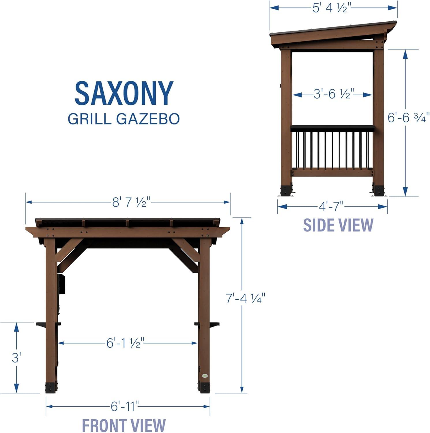 Walnut Cedar Grill Gazebo with Insulated Steel Roof