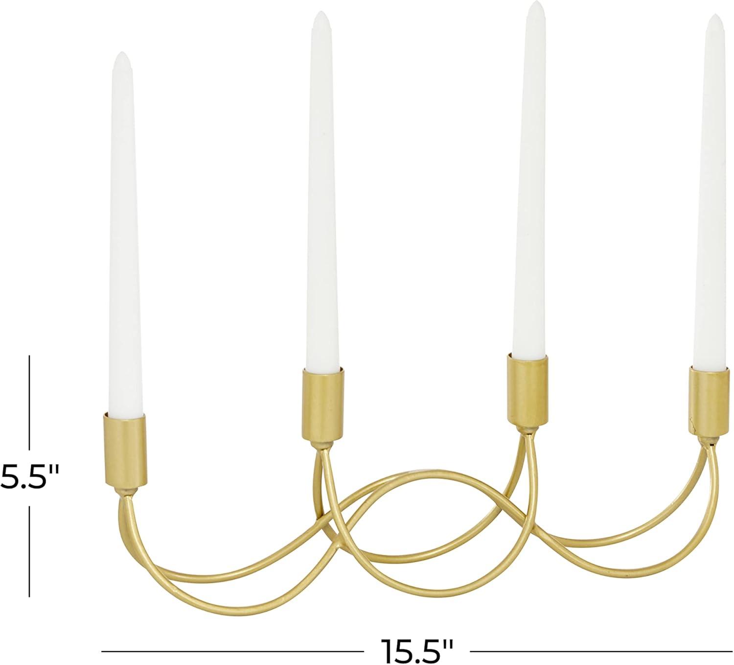 Cosmoliving By Cosmopolitan Gold Metal Contemporary Candelabra