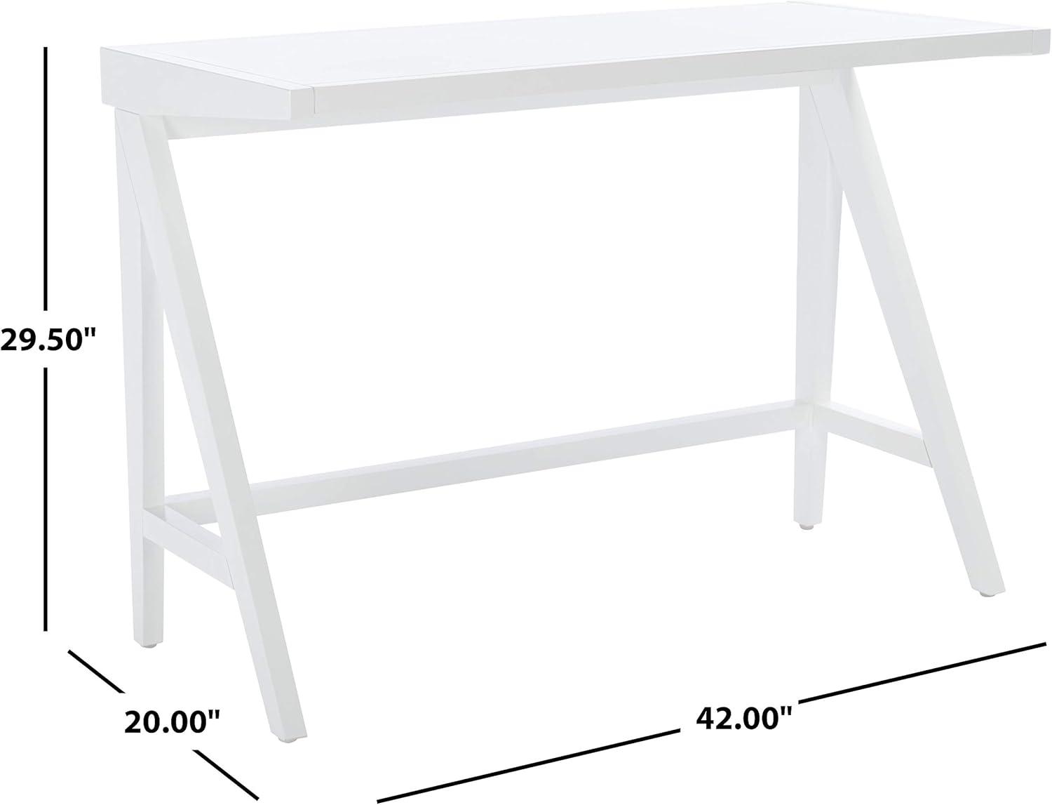 SAFAVIEH Ripley Solid Classic Modern Glam Writing Desk, White