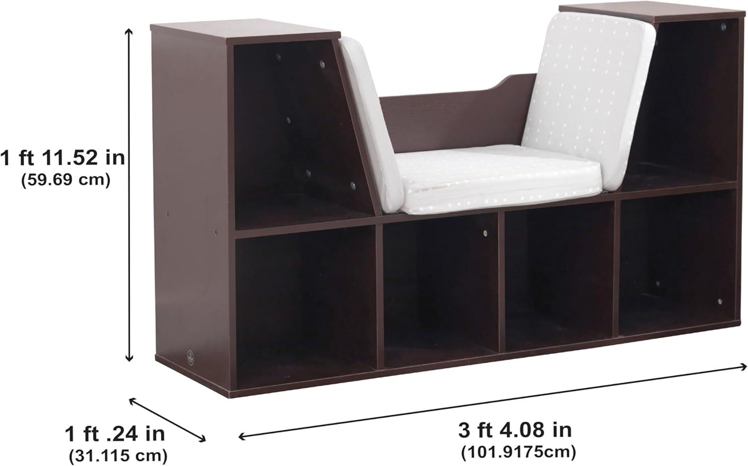 KidKraft Bookcase with Reading Nook, 6 Shelves, Natural
