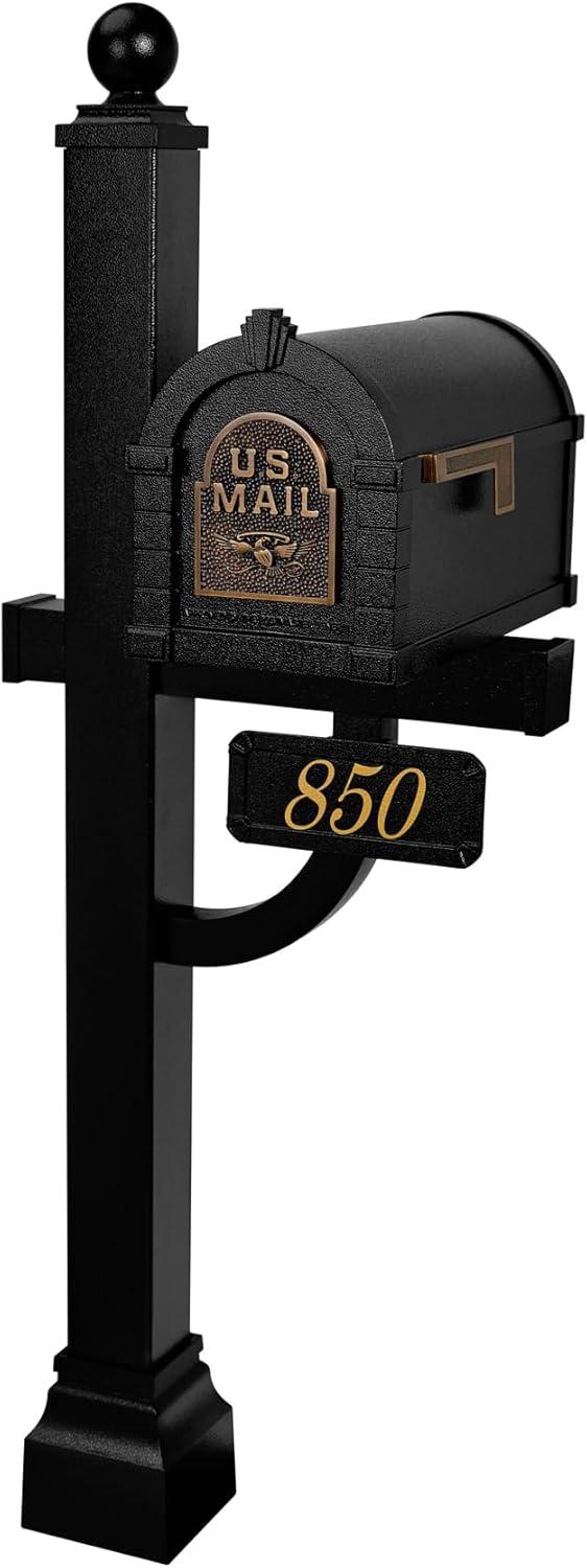 Gaines - Keystone Series Mailbox - Black with Antique Bronze Eagle