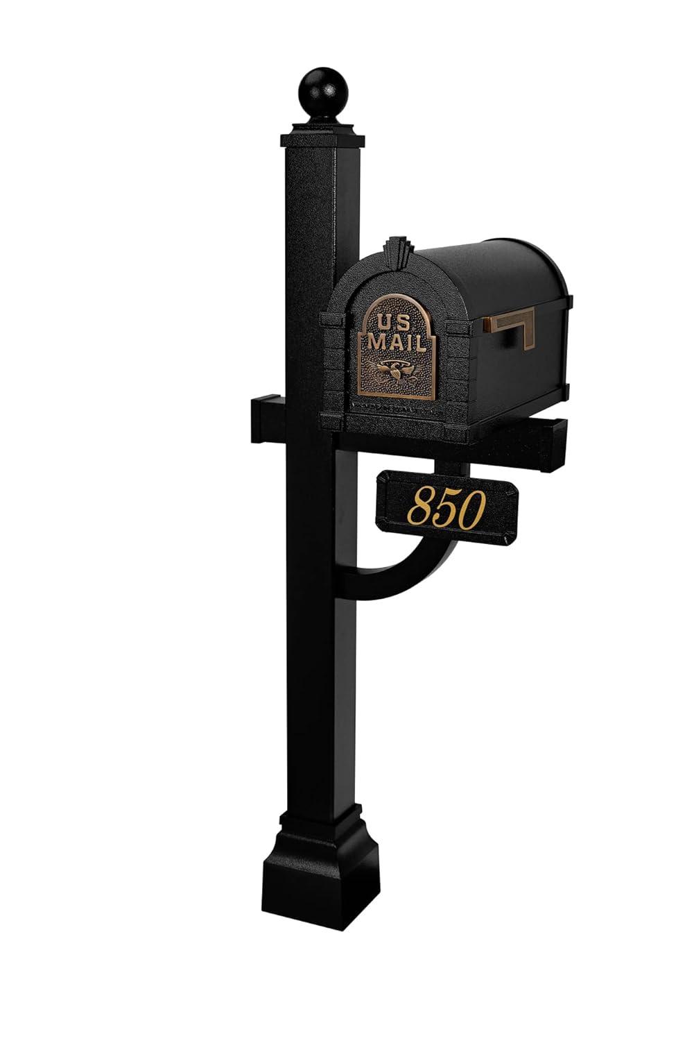 Gaines - Keystone Series Mailbox - Black with Antique Bronze Eagle