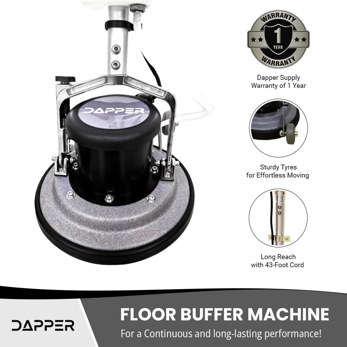 13" Multi-Purpose Commercial Floor Buffer Polisher Machine  Clean, Buff, and Polish with Ease Ideal for Carpets Too Includes Optional Solution Tank, 2 Brushes