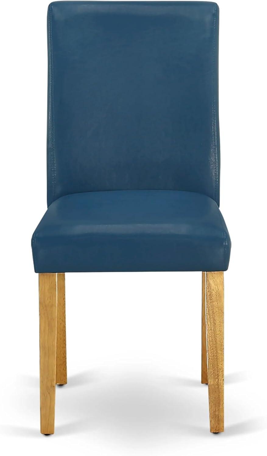 PaFagwy ABP4T55 Parson Kitchen Blue Faux Leather Padded Dining Chairs, Set of 2