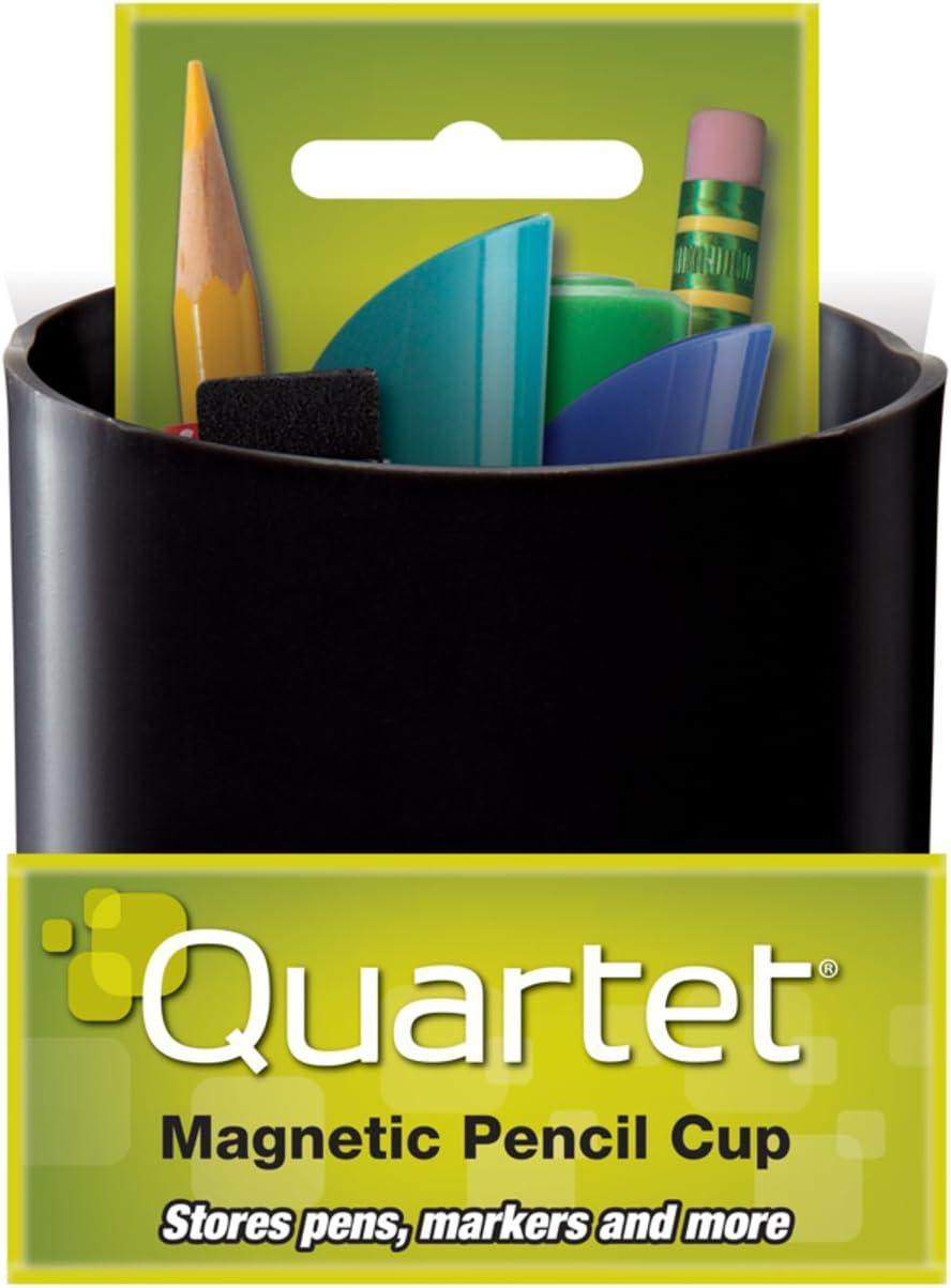 Quartet Magnetic Pen and Pencil Cup Holder, Black (48120-BK)