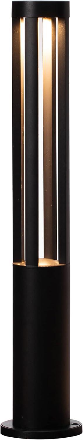 Gardenised Black Integrated LED Metal Bollard Light