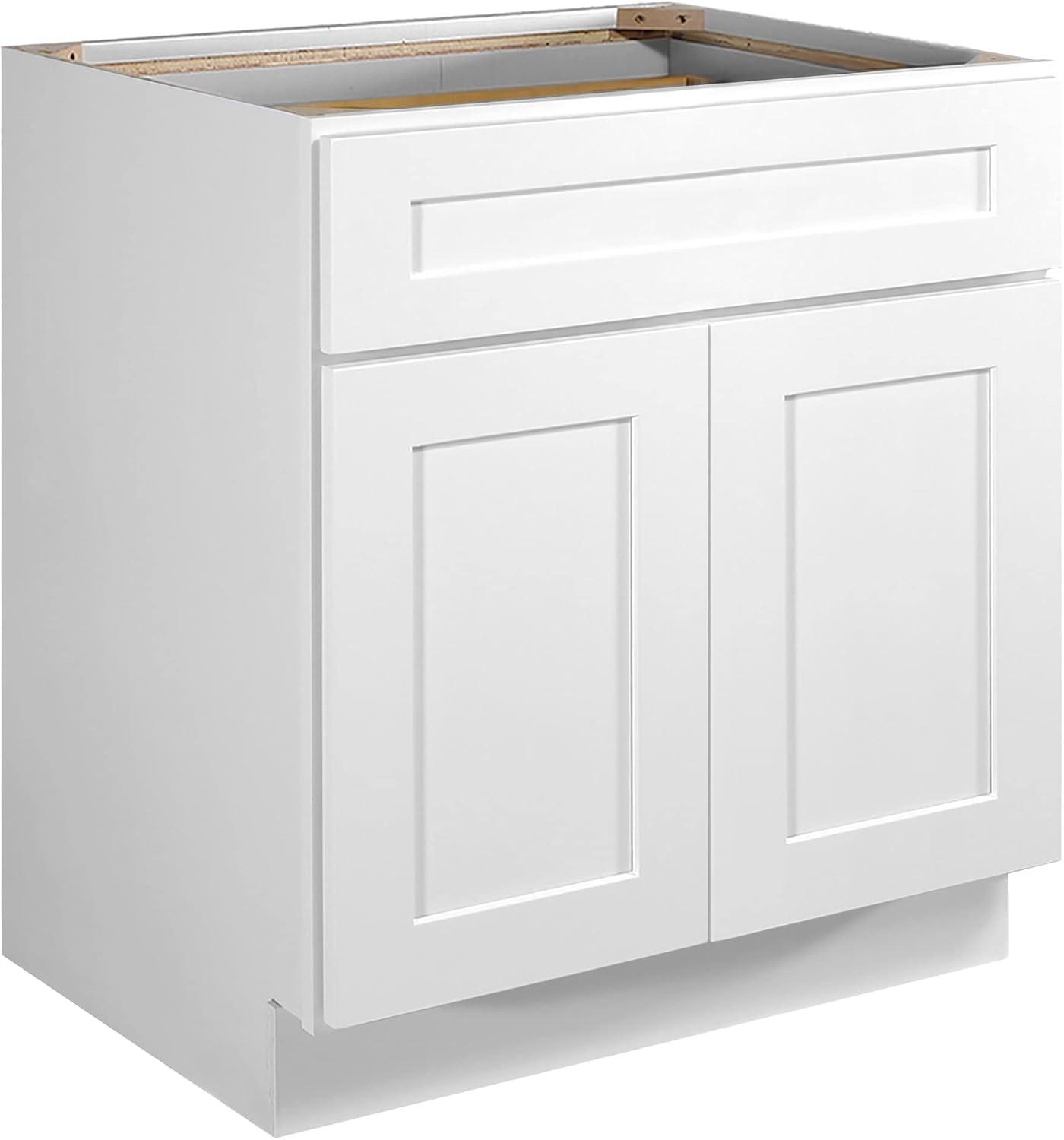 Design House Brookings Unassembled Shaker Base Kitchen Cabinet, White