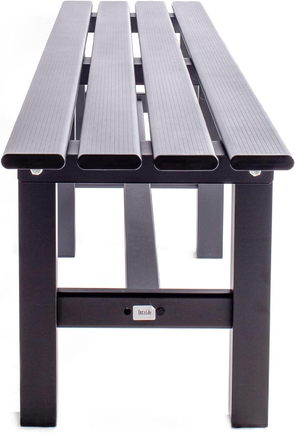 TECSPACE Aluminum Outdoor Patio Bench Black,70.9 x 14.2 x 15.7 inches,Light Weight High Load-Bearing,Outdoor Bench for Park Garden,Patio and Lounge