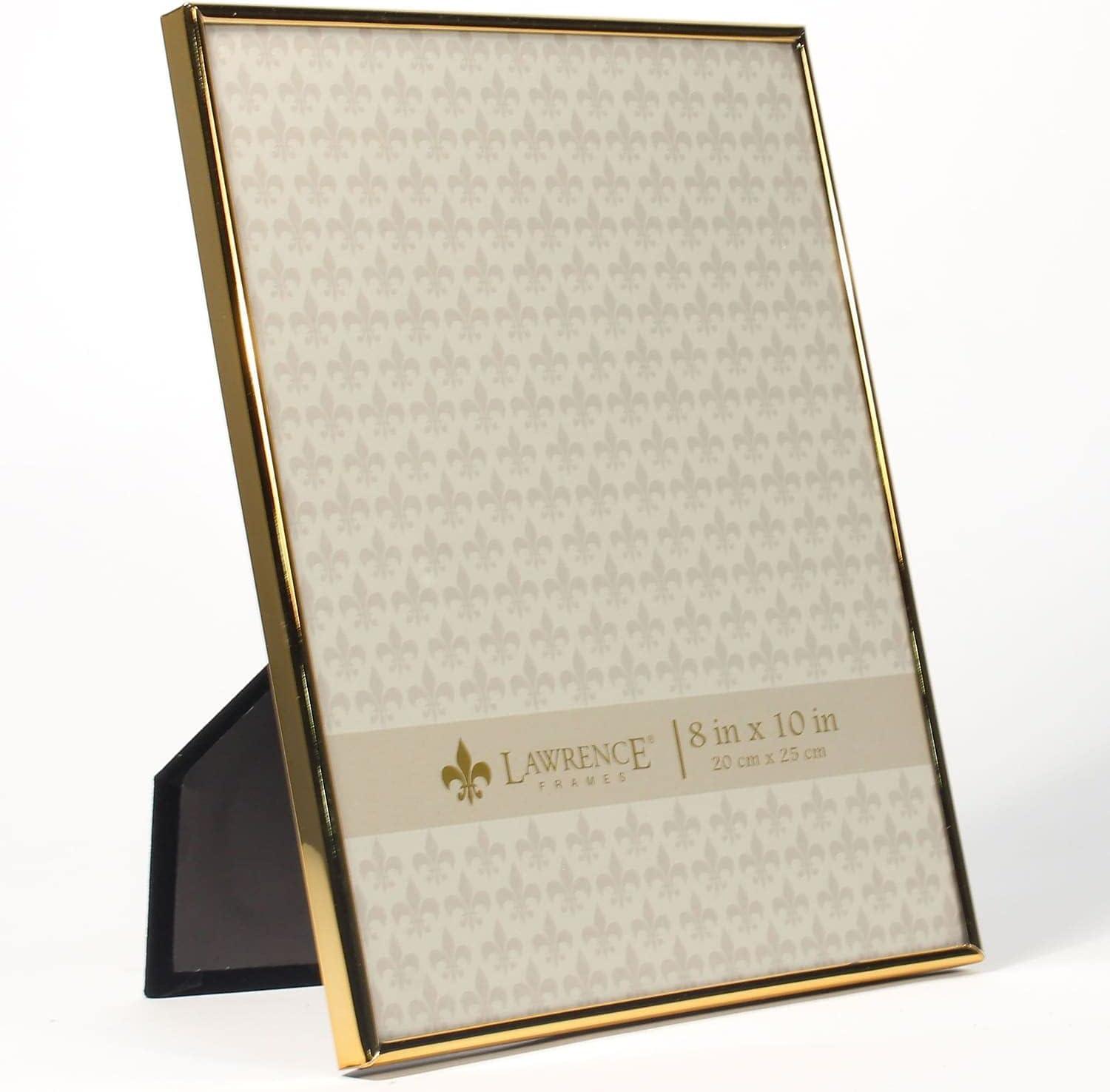 8x10 Gold Metal Tabletop and Wall Picture Frame