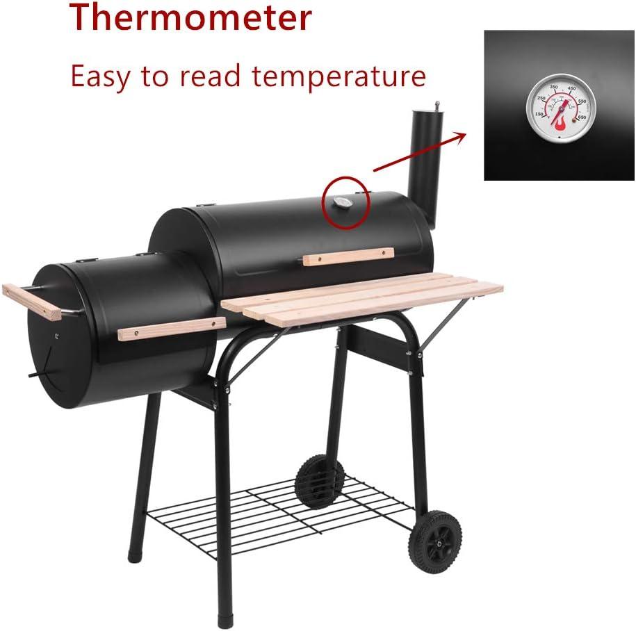 SamyoHome Charcoal BBQ Grill Outdoor Meat Cooker Smoker Patio Backyard Black