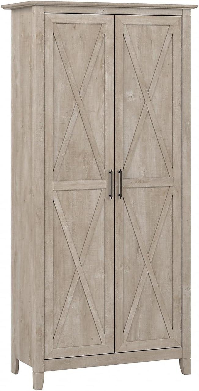 Key West Bathroom Storage Cabinet with Doors in Washed Gray - Engineered Wood