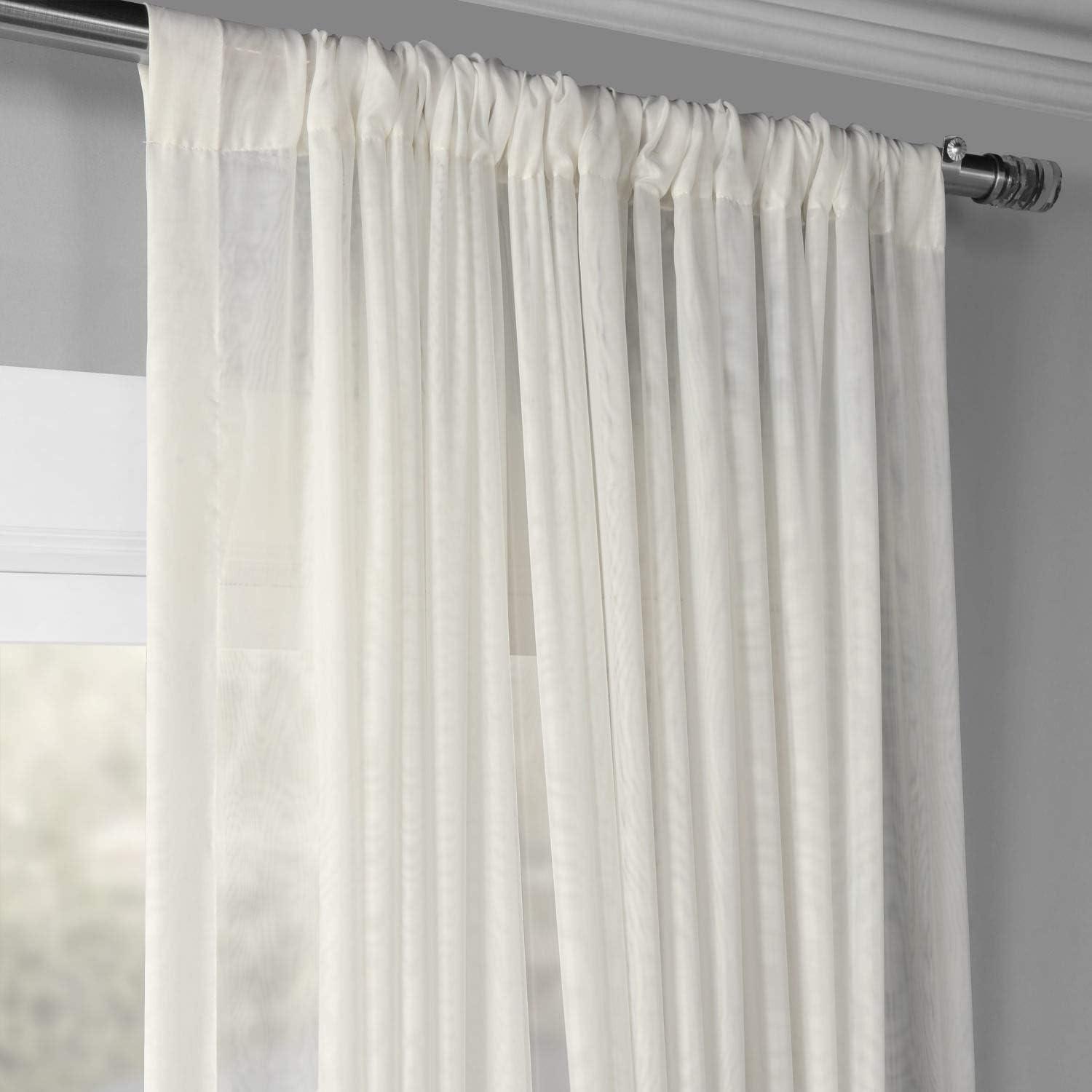 Exclusive Fabrics & Furnishing Signature Double Wide Layered Sheer Curtain Exclusive Fabrics & Furnishing Signature Double Wide Layered Sheer Curtain: 84-in x 100-in