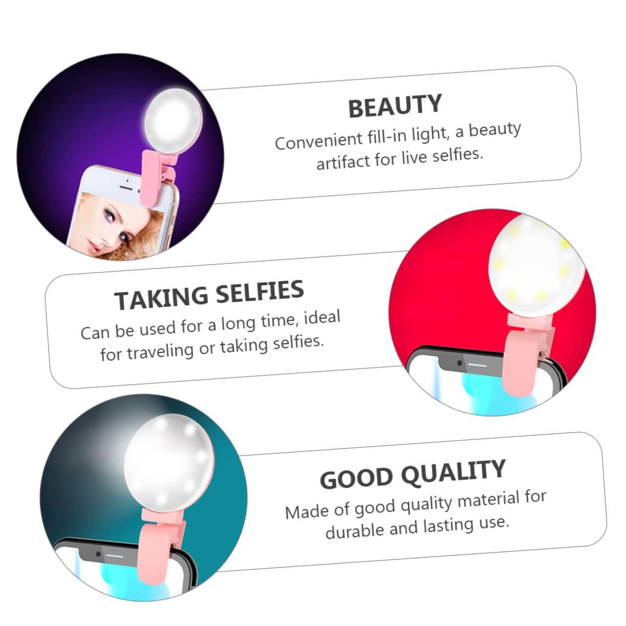 CHILDWEET Mini Selfie Led Light Clip Light for Phone Photography for Streaming and Vlogging Portable Design