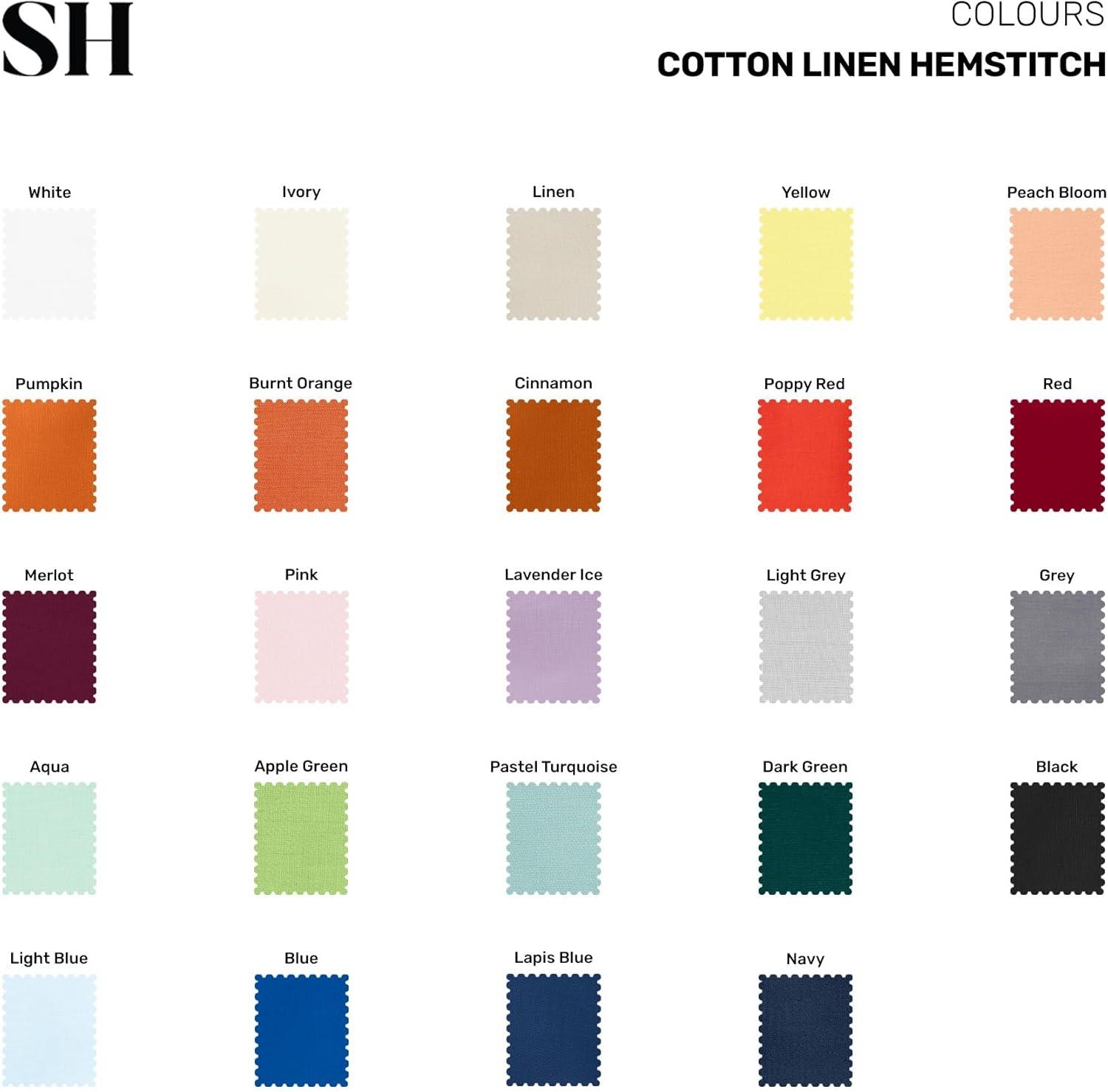 Solino Home Cotton Linen Hemstitch Dinner Napkins (Set of 4)