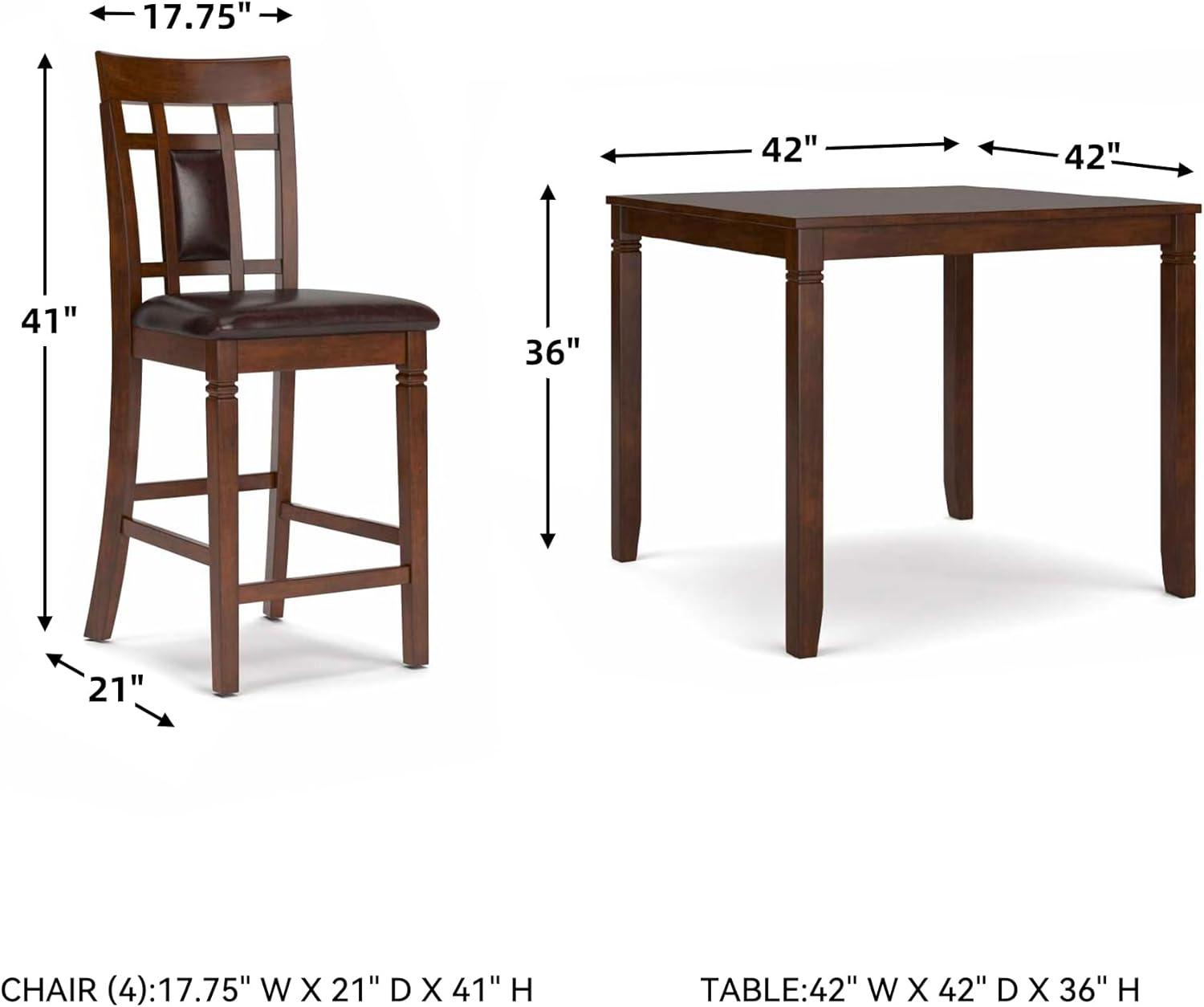 Bennox Counter Height Dining Table Set Brown: Faux Leather Stools, 5-Piece - Signature Design by Ashley