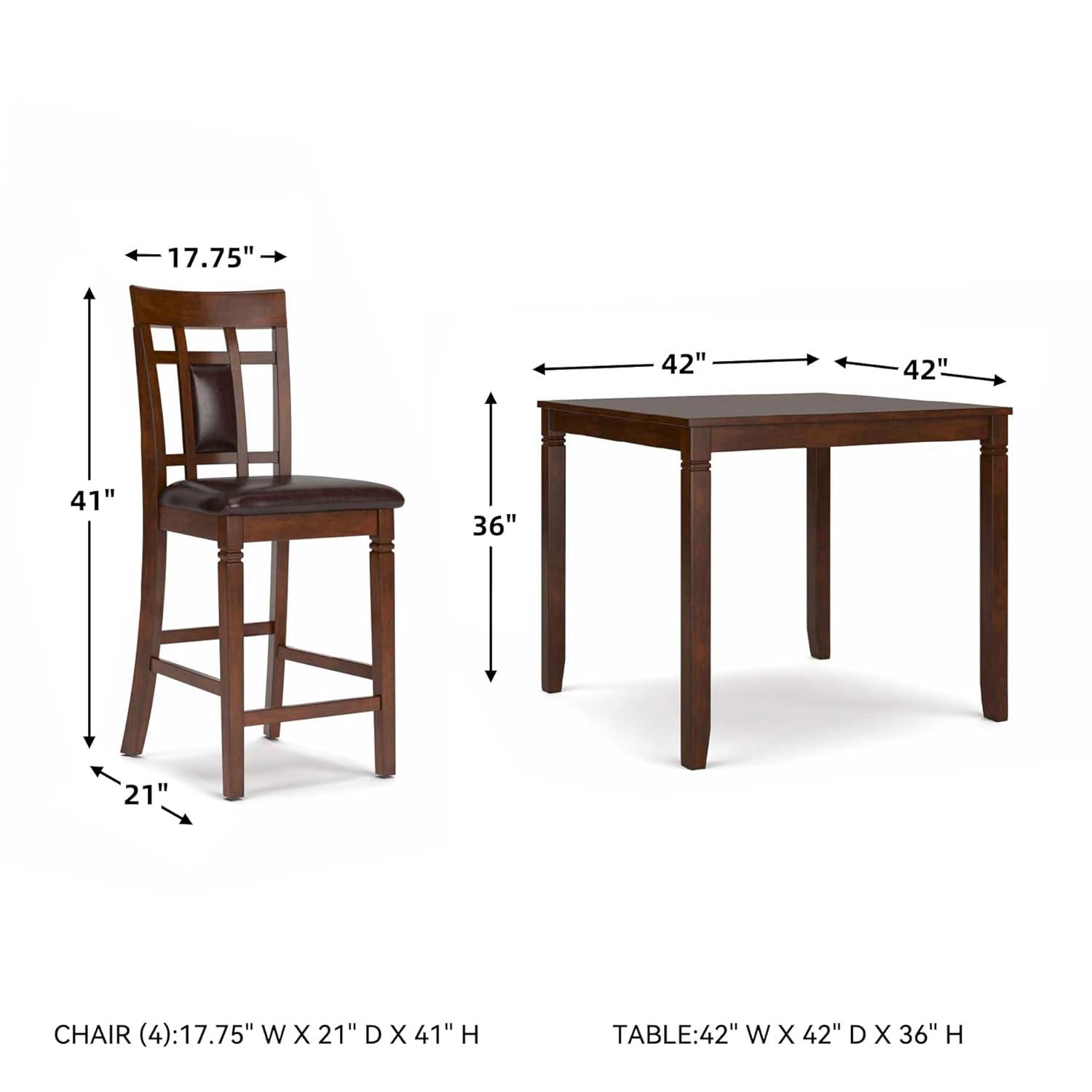 Bennox Counter Height Dining Table Set Brown: Faux Leather Stools, 5-Piece - Signature Design by Ashley