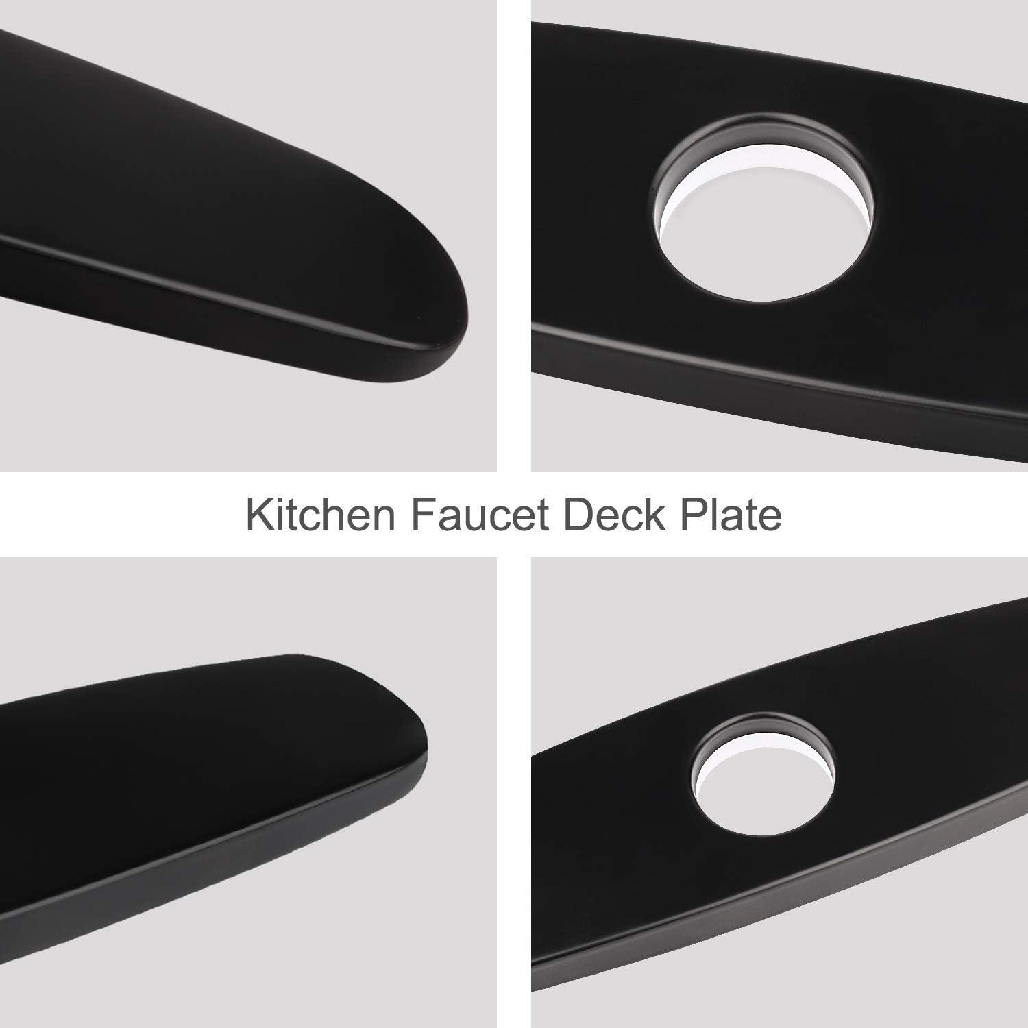 10 Inch Sink Faucet Hole Cover, Stainless Steel Oval Deck Plate Faucet Escutcheon Sink plate, Black