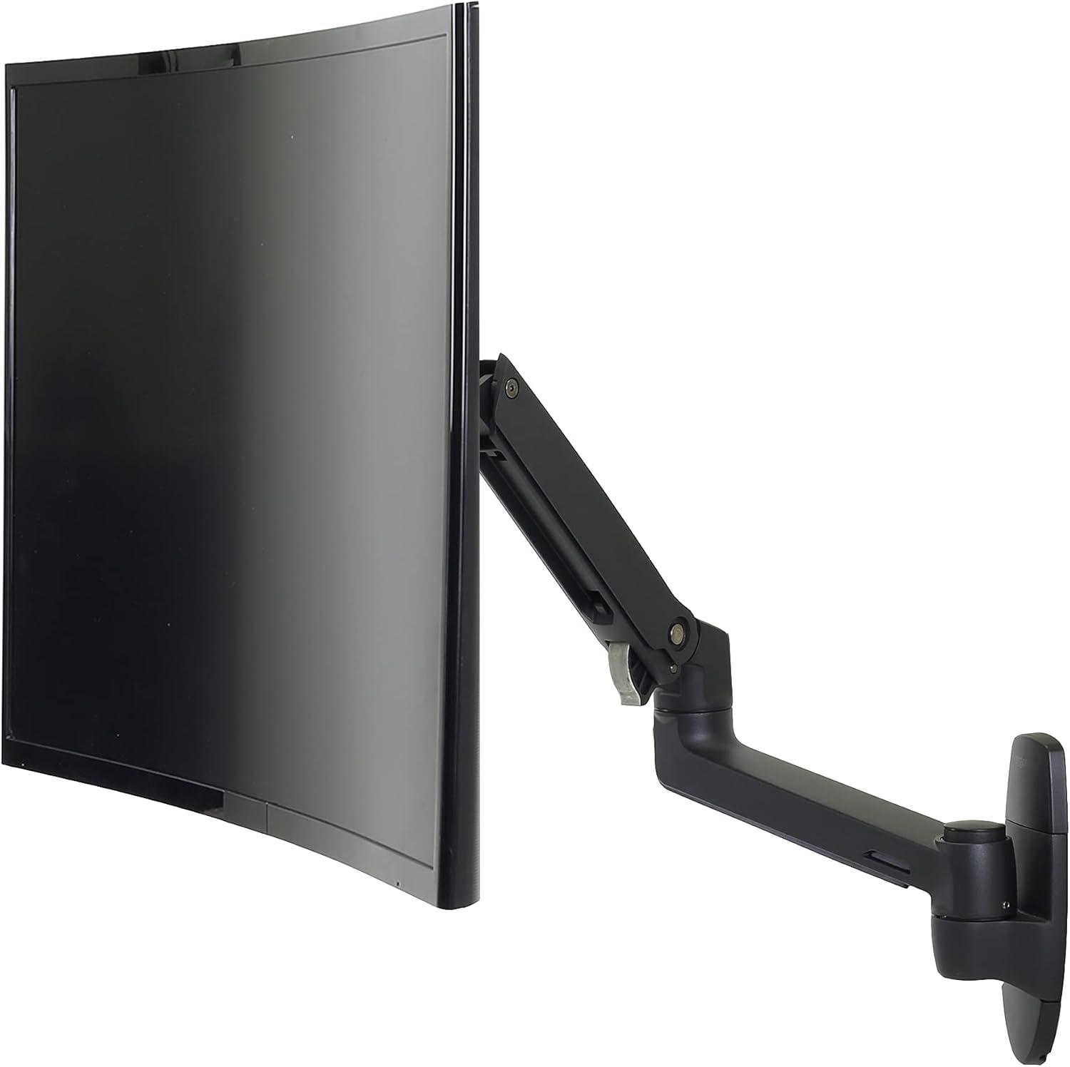 Matte Black Full-Motion Wall Mount Monitor Arm with 360° Rotation