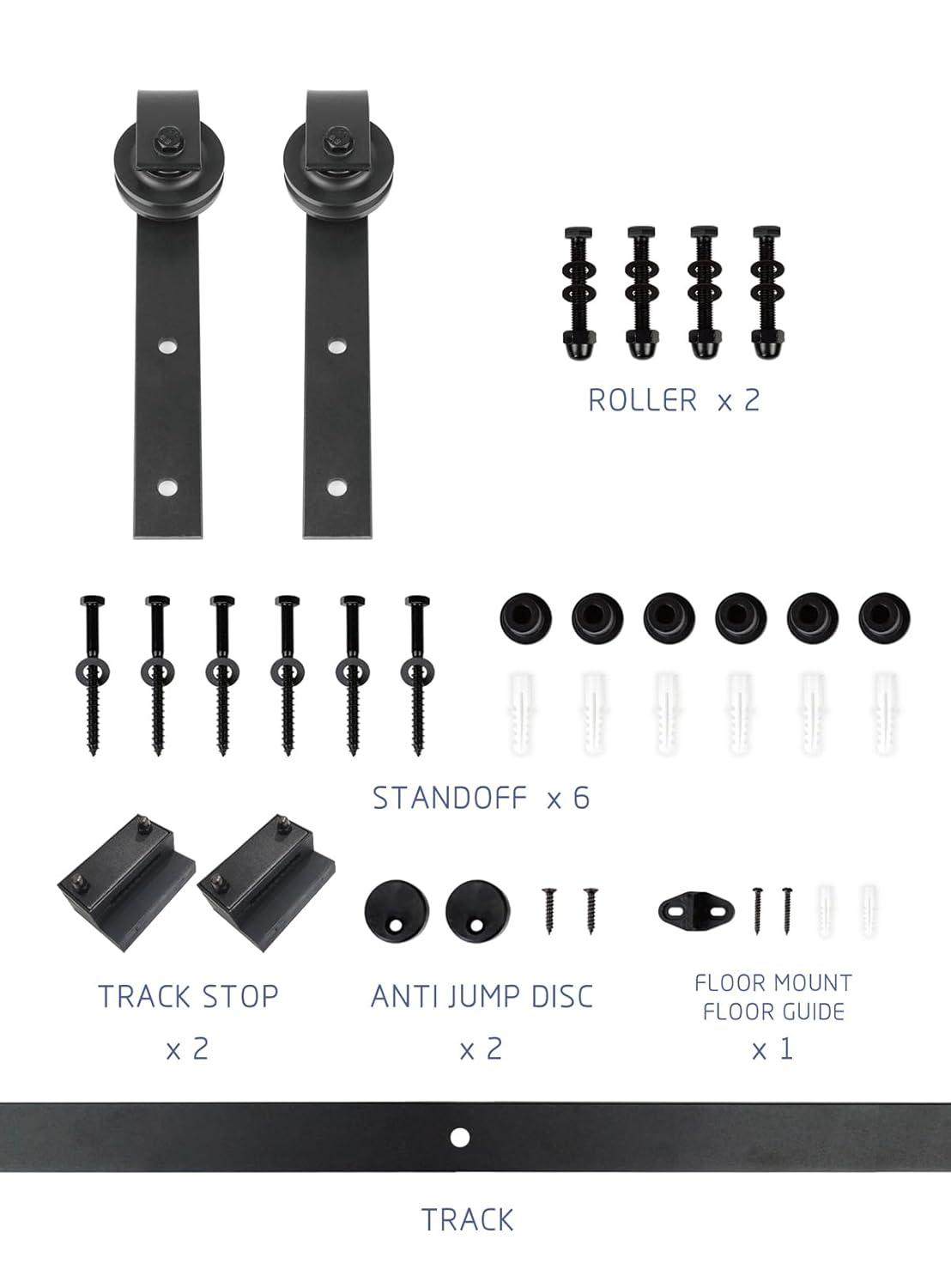 S&Z TOPHAND S&Z TOPHAND Unfinished British Brace Knotty Barn Door with Sliding Door Hardware Kit/Solid Wood/Sliding Door/Double Surfaces/A Simple Assembly is Required