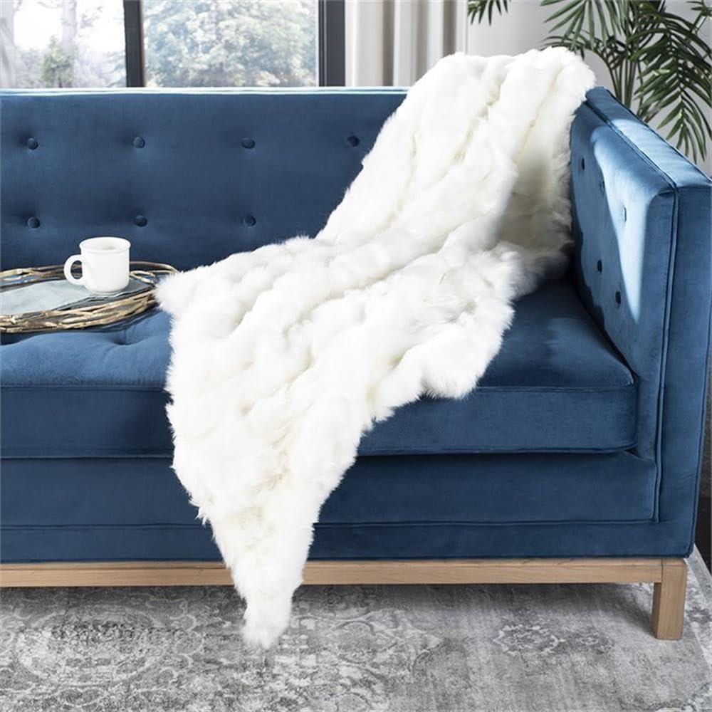 Safavieh Textured Solid Faux Fur Throw