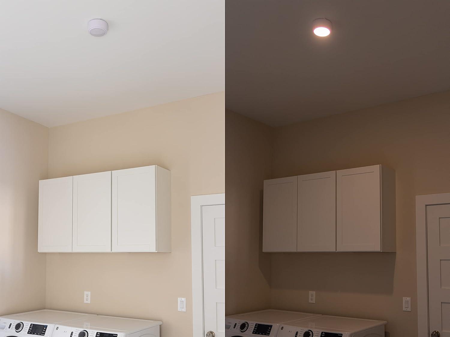 Battery Operated White LED Ceiling Light with Wireless Switch