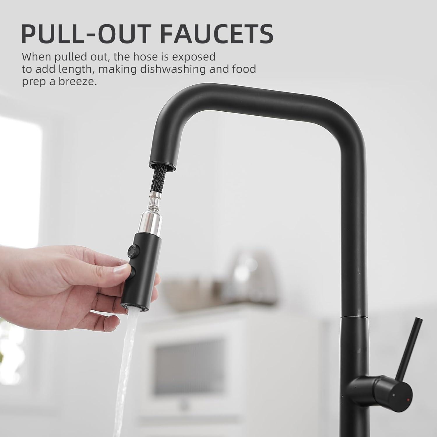 Single Handle Pull Down Sprayer Kitchen Faucet